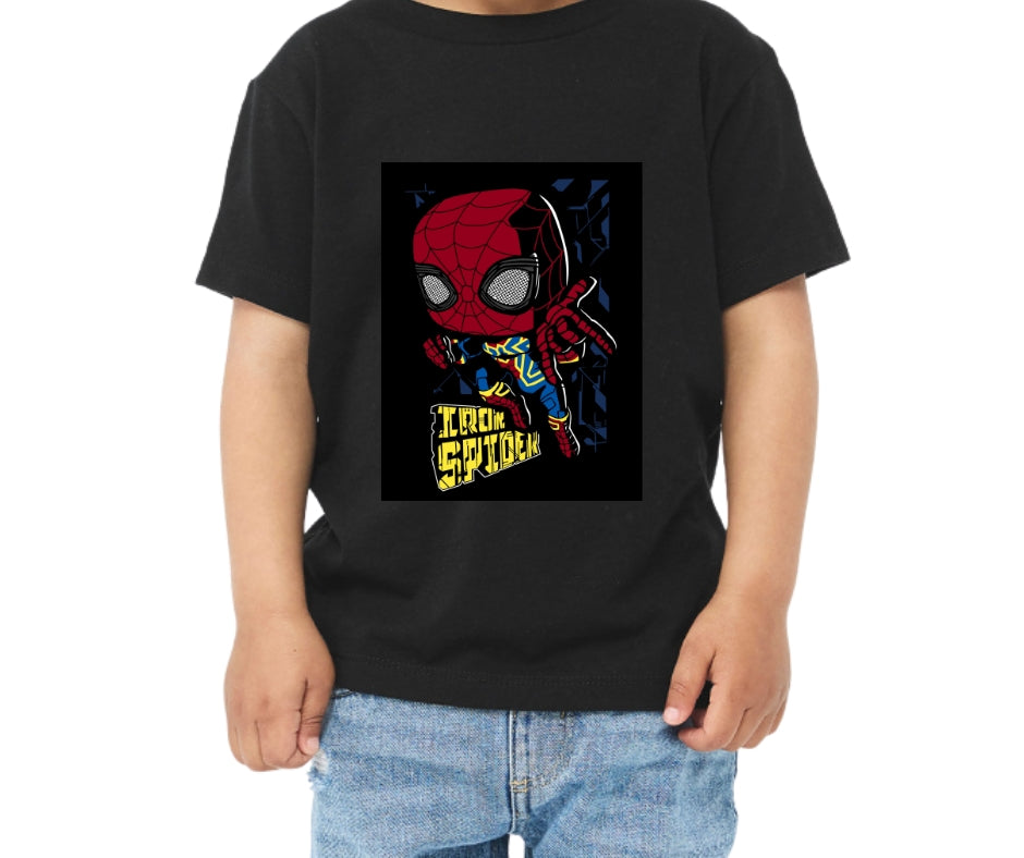 Iron Spiderman Kid  Black T-Shirt