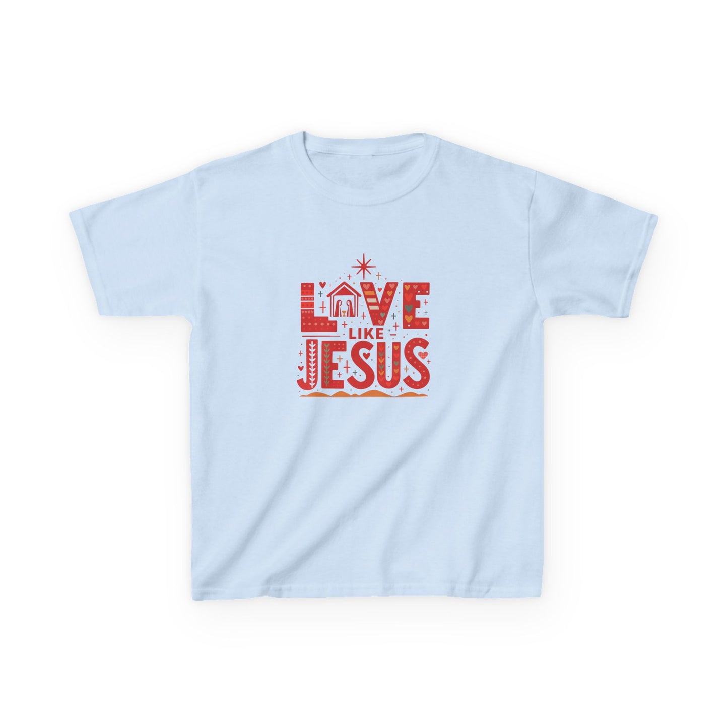 Love Like Jesus Christmas Dinosaur Kids Tee