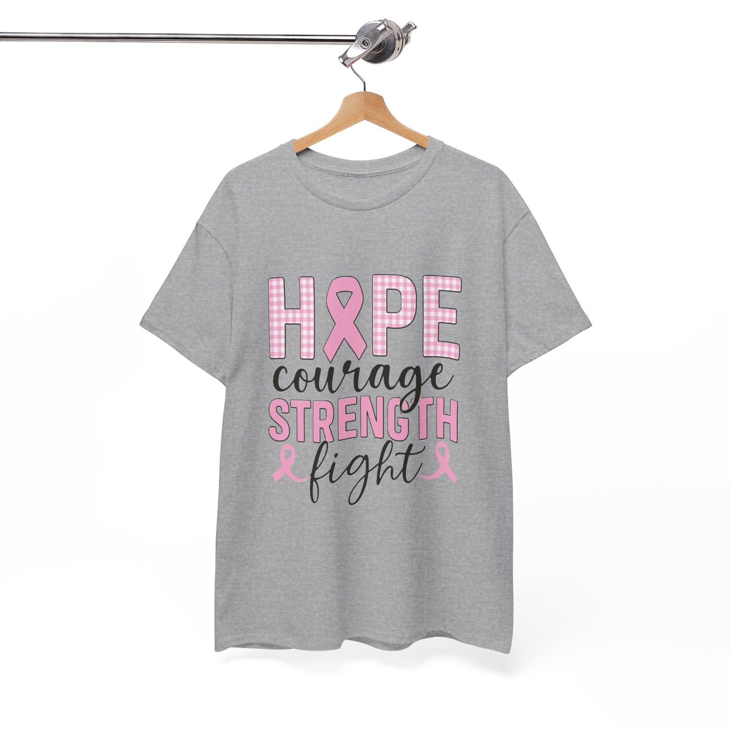 Hope, Courage & Strength Pink Ribbon Awareness Tee