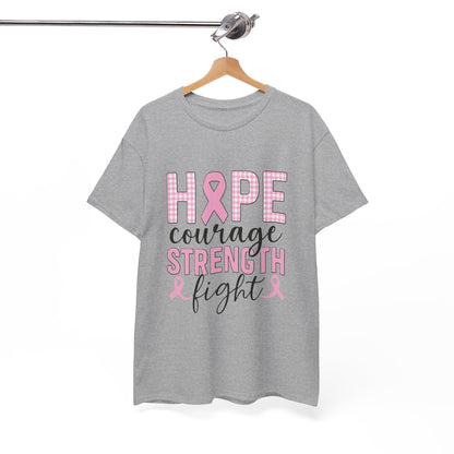 Hope, Courage & Strength Pink Ribbon Awareness Tee