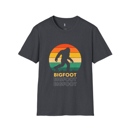 Bigfoot Adventure Unisex Softstyle T-Shirt, Casual Tee for Nature Lovers, Summer Vibe Shirt, Gift for Outdoor Enthusiasts, Hiking Apparel