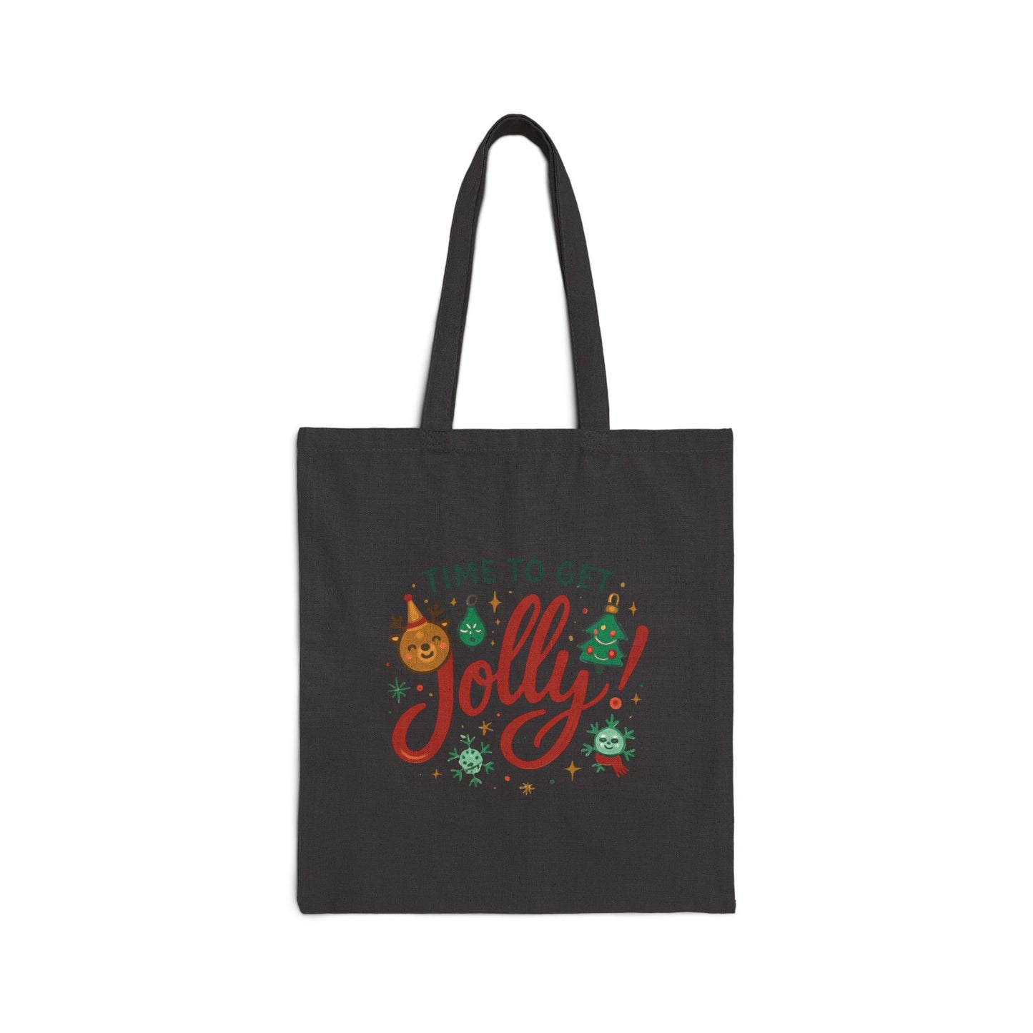 Tote Bag — 'Time to Get Jolly!' Christmas Canvas Tote