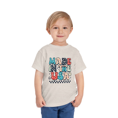 Toddler Tee Vintage Made in USA Retro Smiley Peace Sign Star Design
