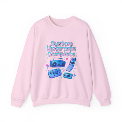 Crewneck Sweatshirt — "System Upgrade Complete" Retro Gaming Graphic
