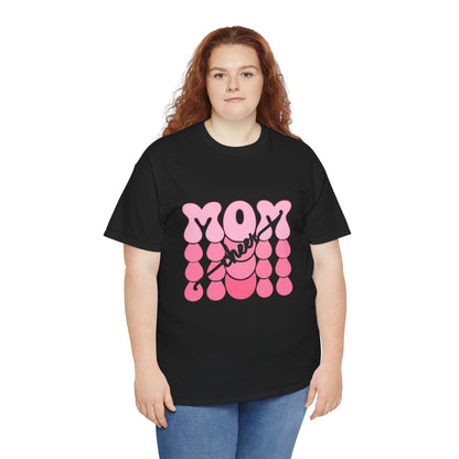 MOM Cheer – Pink Bubble Letter Spirit Tee