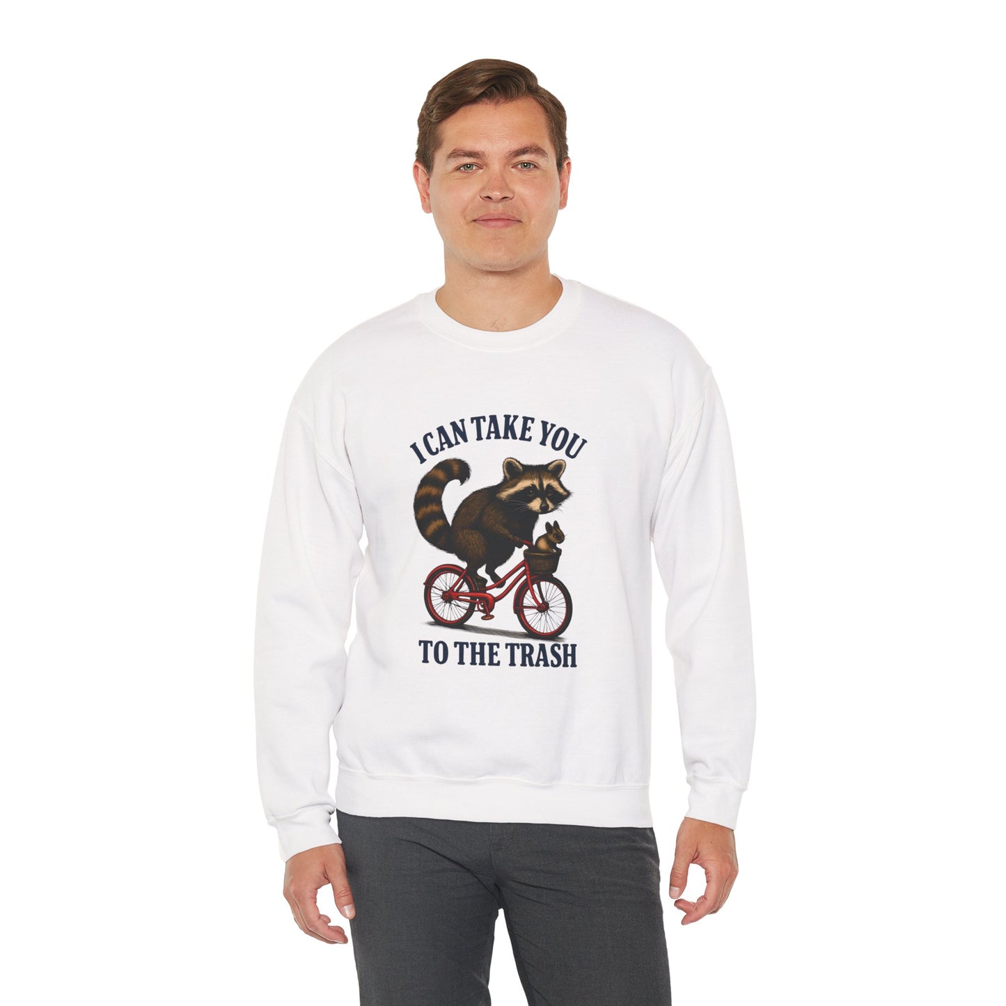 Creepy Clown Raccoon Halloween Sweatshirt - Trash Ride