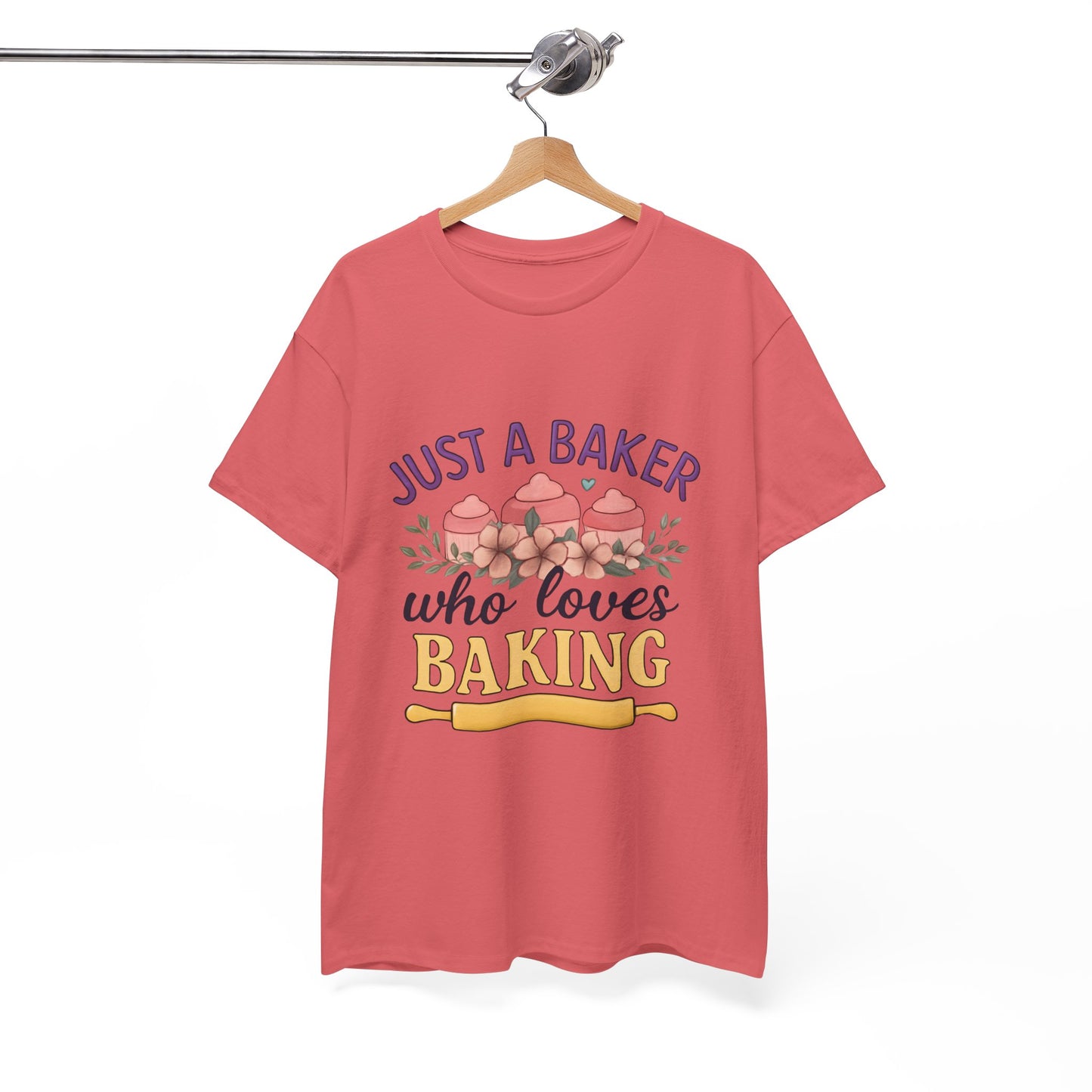 Baking Lover Tee with Cupcake and Rolling Pin Design