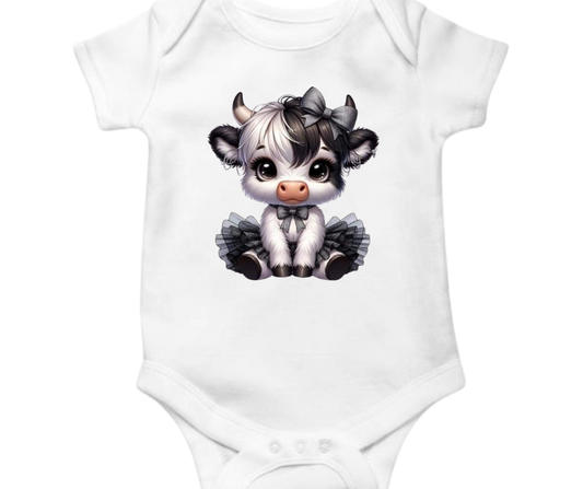 Black White Baby Cow Onesie