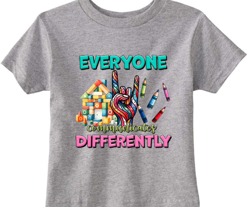 Everyone Communicates Differently Autism Kid T-Shirt