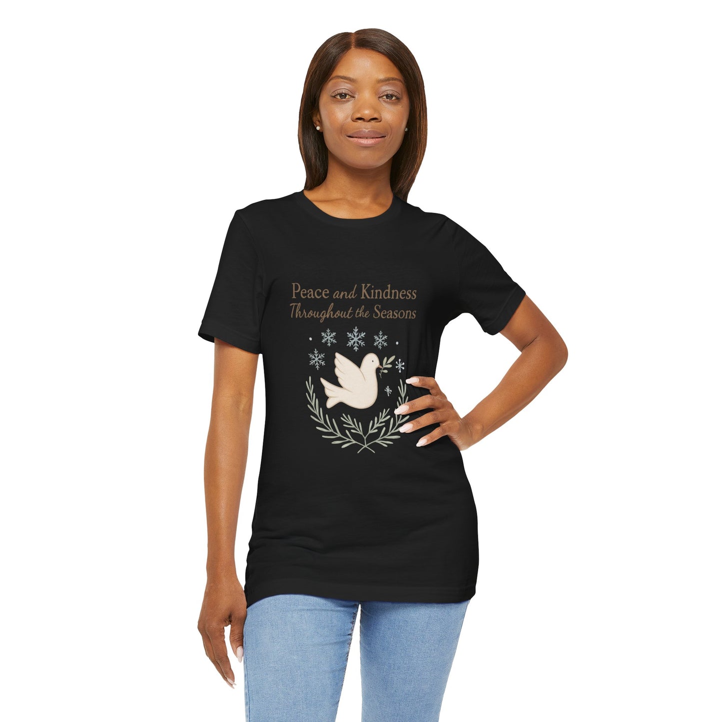Peace and Kindness Dove Tee — 'Peace and Kindness Throughout the Seasons' Inspirational T-Shirt