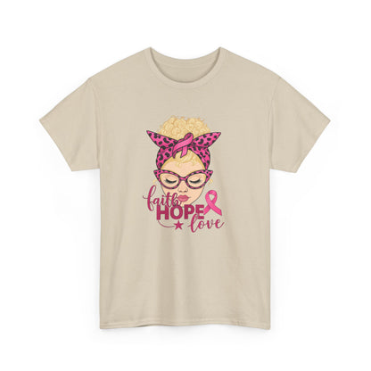 Hope Love Pink Ribbon Tee - Breast Cancer Awareness