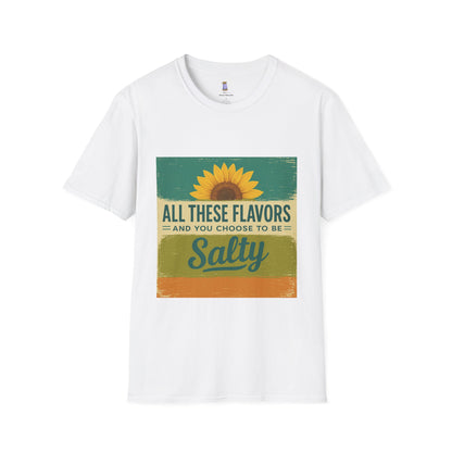 Sunflower Salty T-Shirt: Unisex Softstyle Tee for Sunshine Lovers, Casual Wear, Birthday Gift, Summer Vibes, Relaxed Style