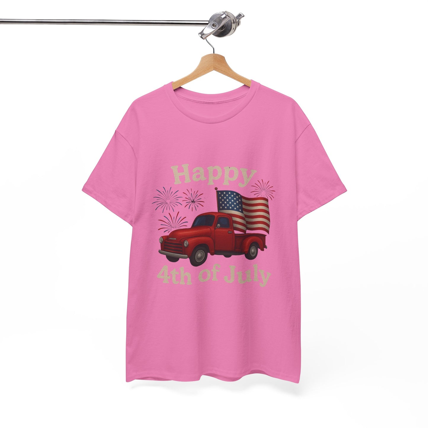 🚙 Happy 4th of July Truck Tee – Patriotic Vintage Pickup Shirt