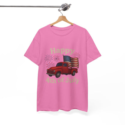 🚙 Happy 4th of July Truck Tee – Patriotic Vintage Pickup Shirt