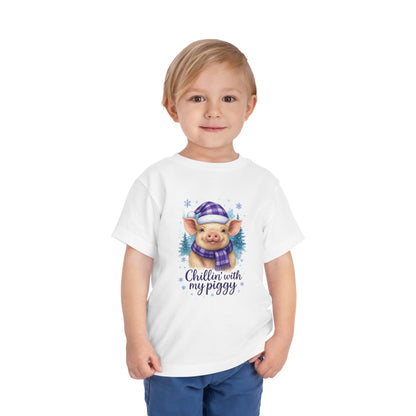 Chillin' Piggy Toddler Christmas Tee