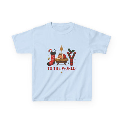 Joy to the World Dino Christmas Kids Tee