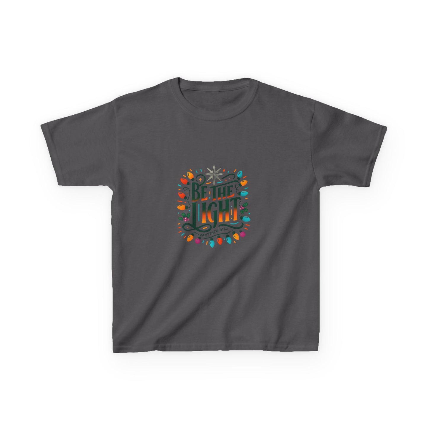 Be the Light Christmas Dinosaur Kids Tee