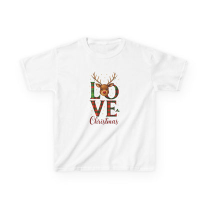 Love Christmas Dinosaur Kids Tee - Holiday Fun!