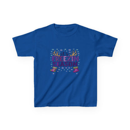 It's Freezin' Season Dino Christmas Tee - Kids Holiday Shirt