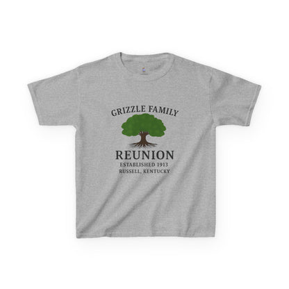 Grizzle Family Reunion Youth Tee, Family Gathering Shirt, Personalized Kids T-Shirt, Family Heritage Gift, Kids Reunion Apparel
