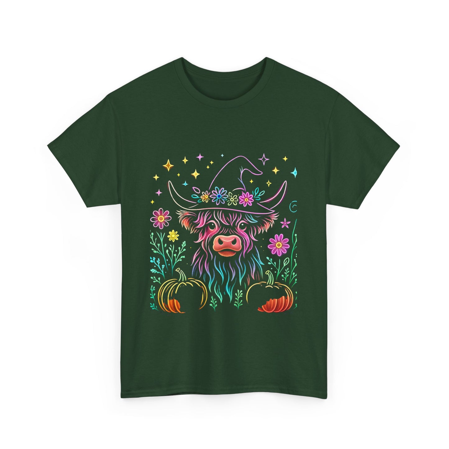 🎃 Magical Highland Cow Tee – Witchy Pumpkin Farm Shirt