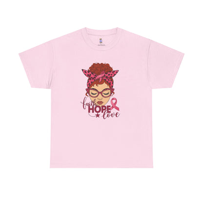 Empowering Cancer Awareness Tee, Hope Love Pink Ribbon Shirt, Inspirational Unisex Tee, Gifts for Breast Cancer Awareness, Supportive [...]