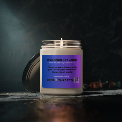 Unscented Candle eco-friendly and non-toxic materials, including 100% natural soy wax