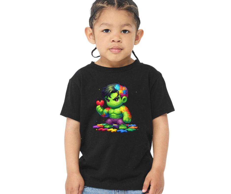 Hulk Autism Kid Black T-Shirt