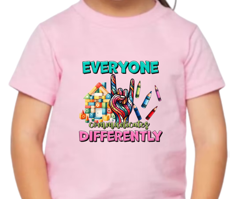 Everyone Communicates Differently Autism Kid T-Shirt