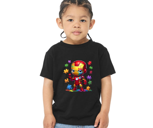 Ironman Autism Kid Black T-Shirt