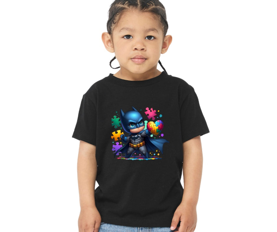 Bat Autism Black Kid T-Shirt