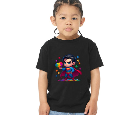 Superman Autism Kid Black T-Shirt