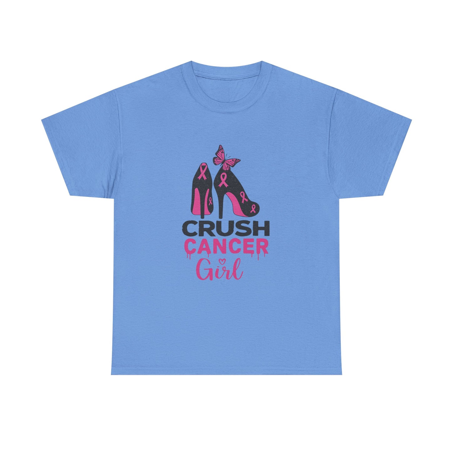 Crush Cancer Girl Tee: High Heels, Pink Ribbon, Hope