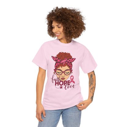 Hope, Faith & Love: Pink Ribbon Awareness Tee