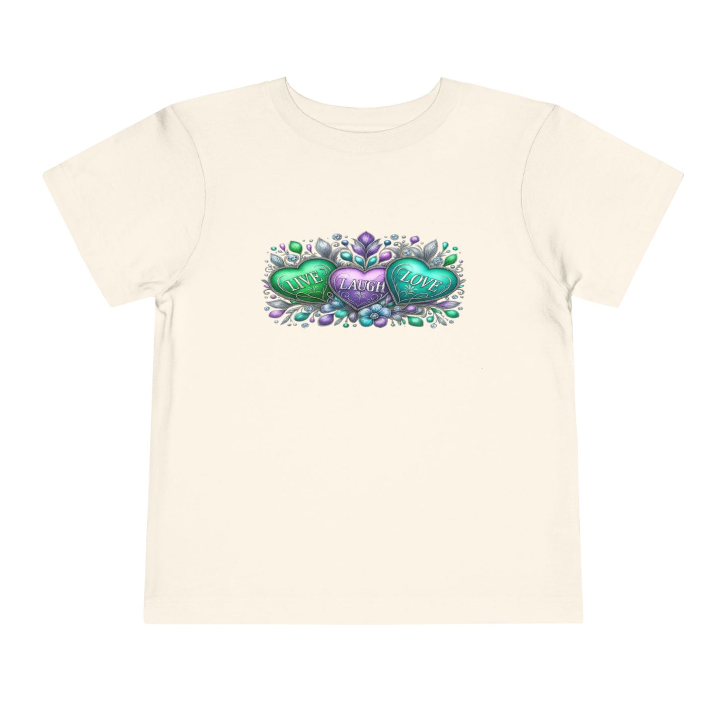 Toddler Tee Live Laugh Love Floral Design