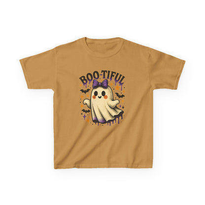 Boo-tiful Ghost Halloween Tee - Kids' Retro Graphic