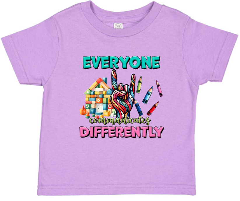 Everyone Communicates Differently Autism Kid T-Shirt