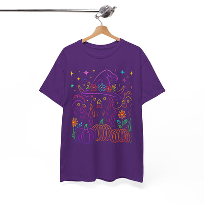 Witchy Chicken Tee – Magical Halloween Pumpkin Shirt