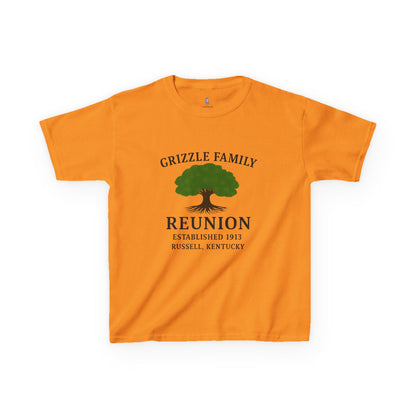 Grizzle Family Reunion Youth Tee, Family Gathering Shirt, Personalized Kids T-Shirt, Family Heritage Gift, Kids Reunion Apparel