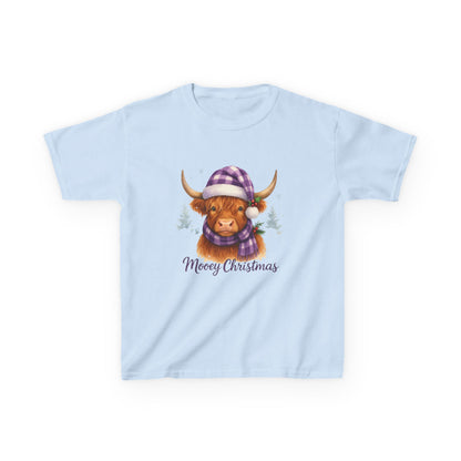 Moovey Christmas Highland Cow Kids Tee