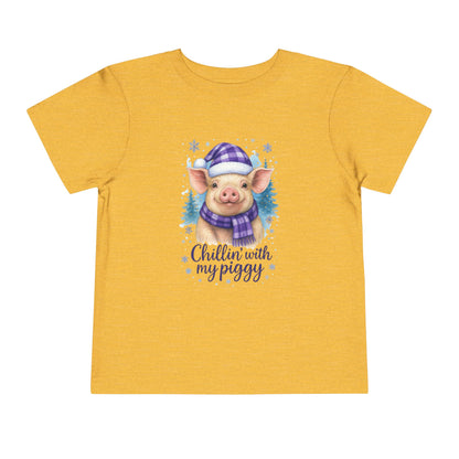 Chillin' Piggy Toddler Christmas Tee