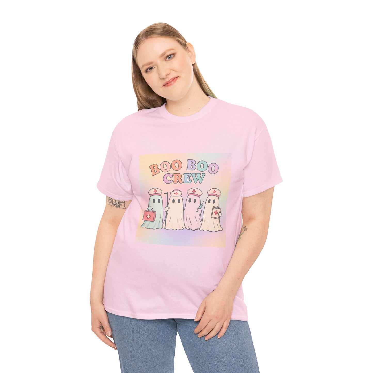 Boo Boo Crew Nurse Ghost T-Shirt – Cute Pastel Halloween Medical Tee
