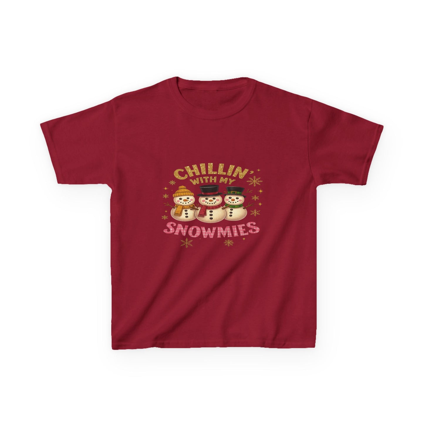 Chillin' with My Snowmies - Holiday Dinosaur Kids Tee