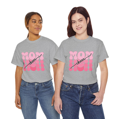 MOM Cheer – Pink Bubble Letter Spirit Tee
