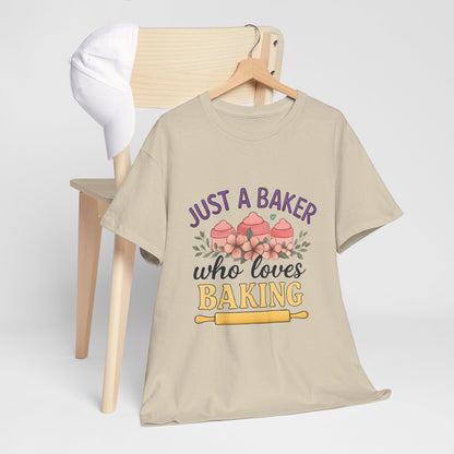 Baking Lover Tee with Cupcake and Rolling Pin Design