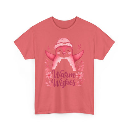 Warm Wishes Pink Penguin Tee - Holiday Tee