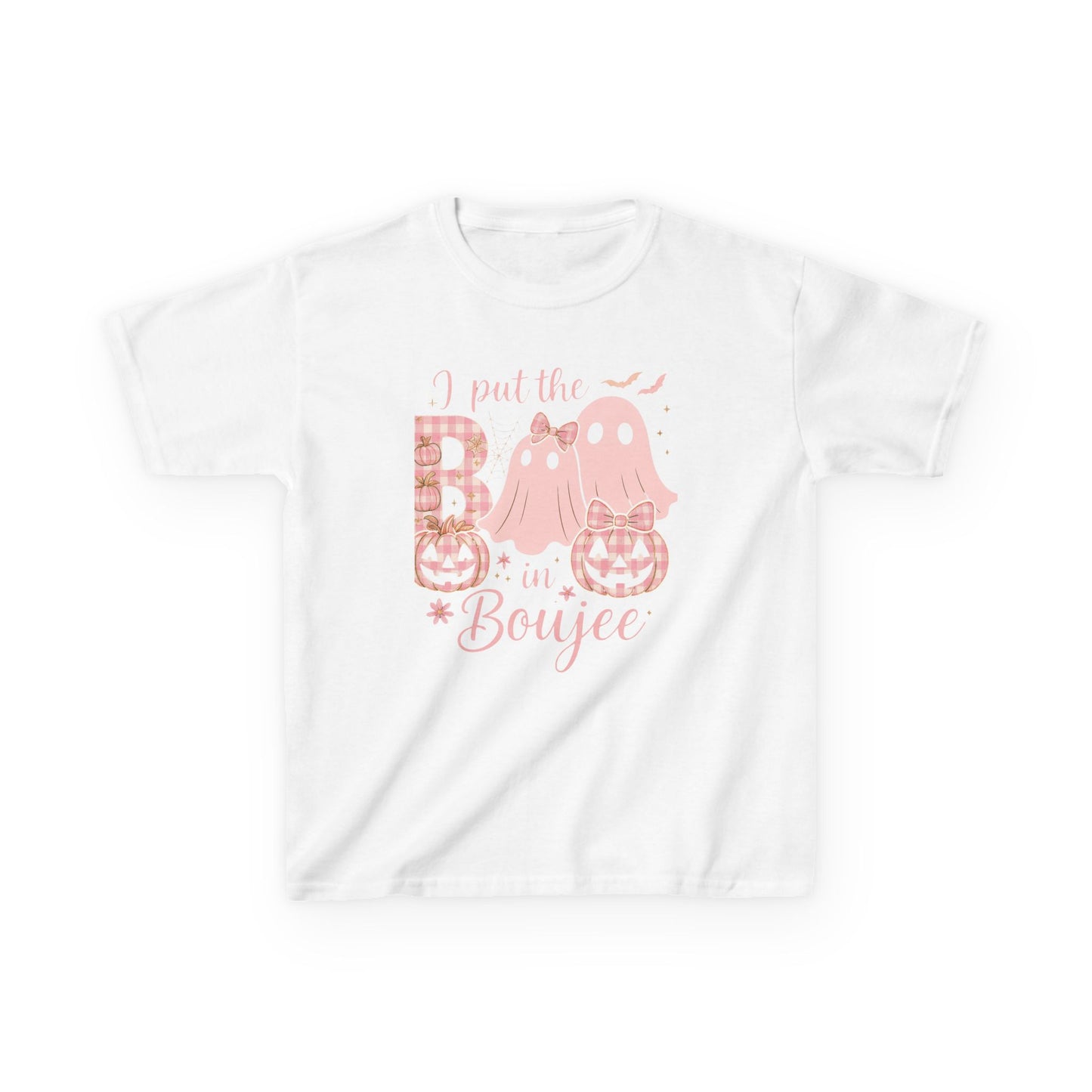 Boujee Halloween Tee - Pink Ghosts & Plaid Pumpkins!