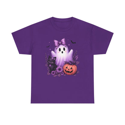 Pastel Halloween Ghost Cat Tee
