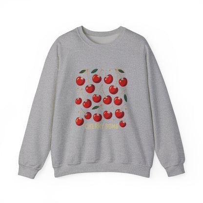 Cherry Bomb Crewneck Sweatshirt — Retro Cherry Graphic Pullover