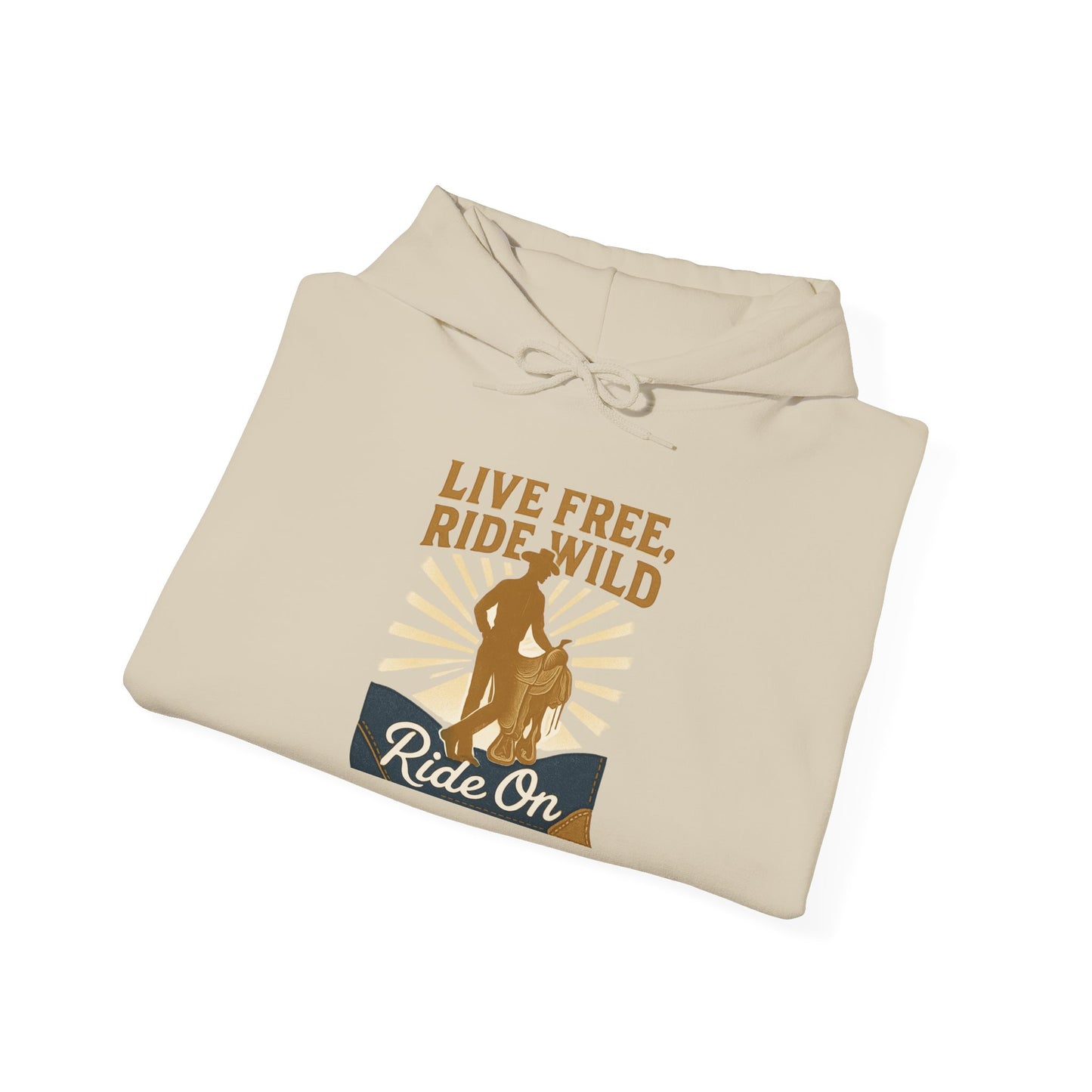 Ride Wild Hoodie — Retro Cowboy "Ride On" Graphic Sweatshirt
